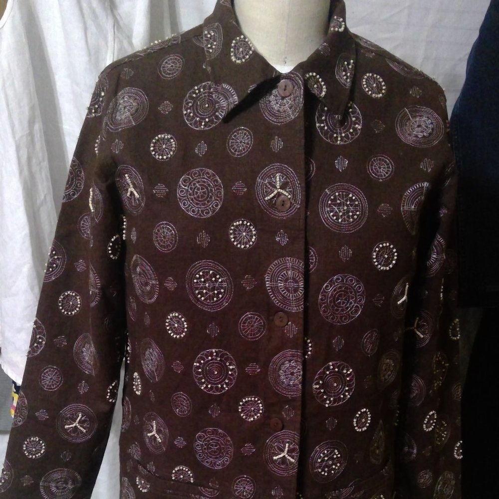 Susan Graver Beaded and embroidered Coat Size S